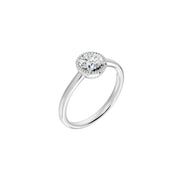 Solitaire diamant synthétique rond 1.00 carat or blanc 14 carats Nina