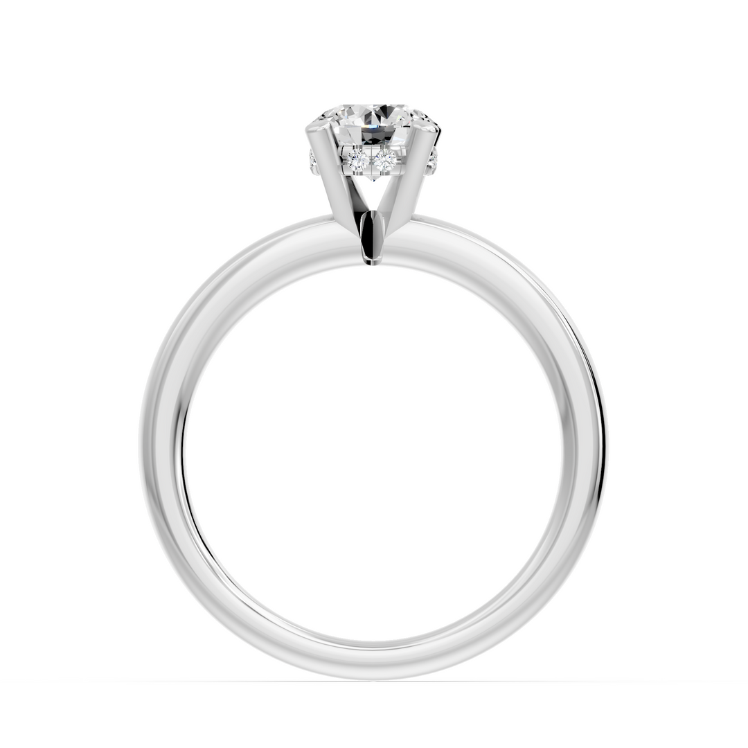 Bague Elisabetta diamant rond 0.53 carat or blanc 14 carats