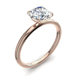 Charger l&#39;image dans la visionneuse de la galerie, Bague Ely solitaire diamant naturel rond 0.30 carat or rose
