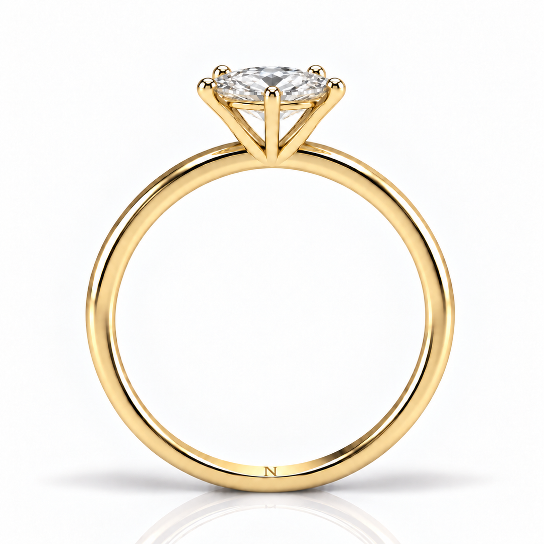 Bague diamant synthétique marquise 1.00 carat or jaune Ely