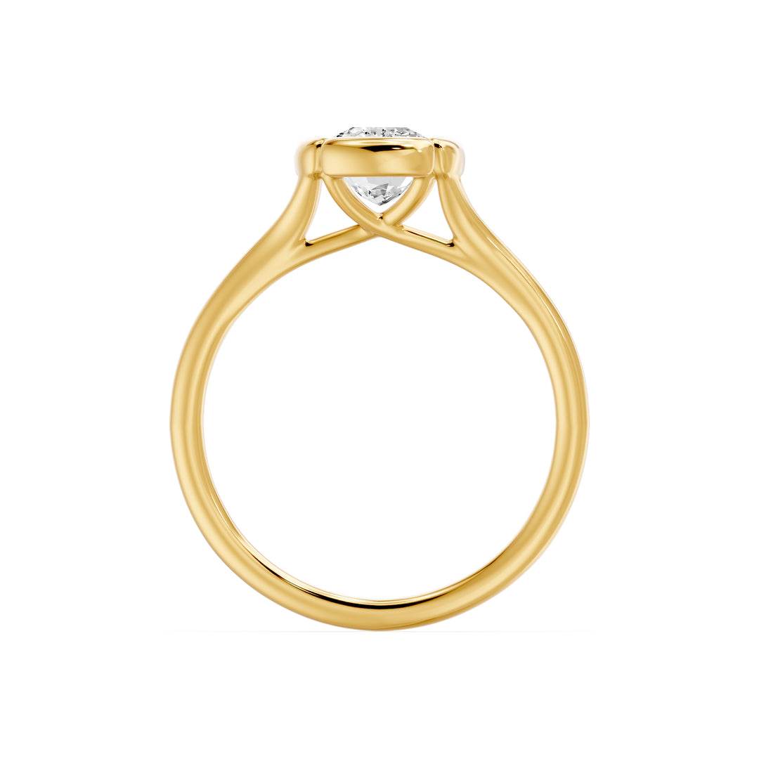 Solitaire diamant synthétique coussin 1.50 carat or jaune 14 carats Georgia