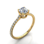 Load image into Gallery viewer, Bague Giulia solitaire diamant naturel rond 0.80 carat or jaune
