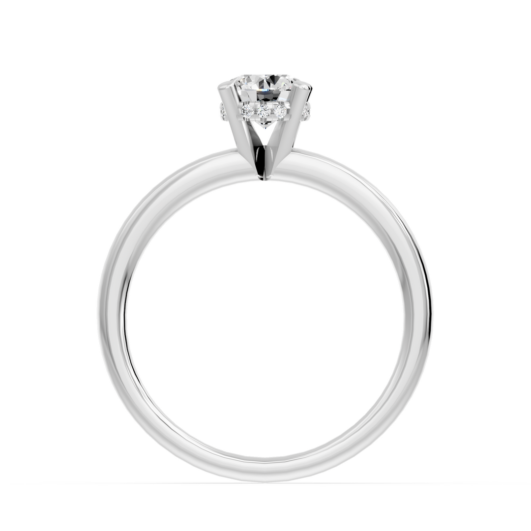 Bague diamant naturel rond 0.74 carat or blanc 14 carats Lia