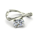 Load image into Gallery viewer, Solitaire bague diamant naturel ovale 0.50 carat or blanc Raffaella