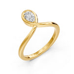 Charger l'image dans la visionneuse de la galerie, Bague Teodora diamant naturel poire 0.30 carat or jaune