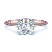 Bague Vanessa solitaire diamant naturel rond 1.70 carat or rose