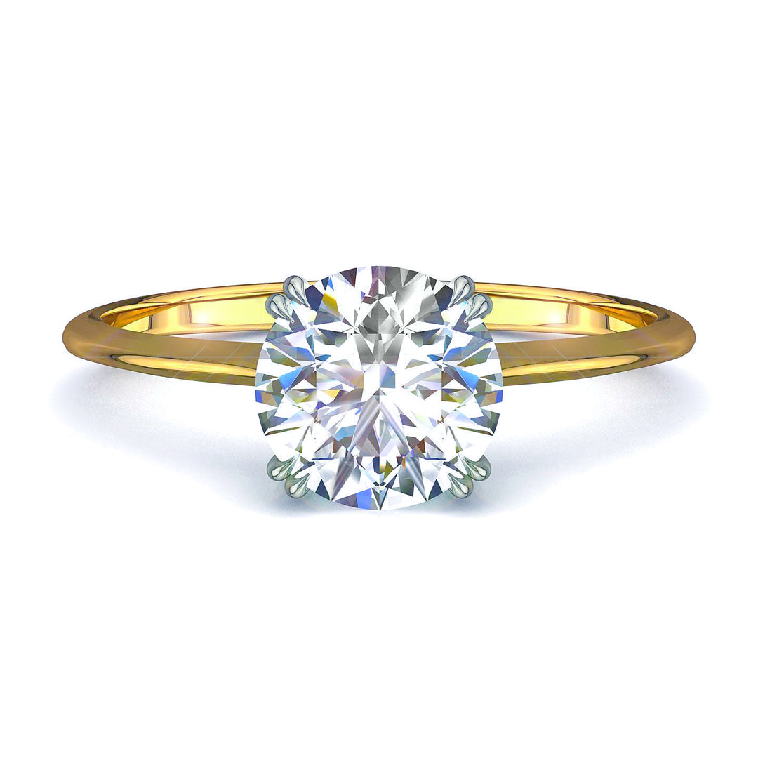 Solitaire diamant rond Vanessa 1.00 carat or jaune