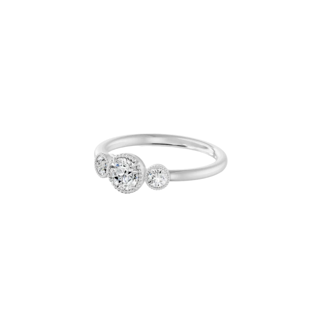Bague diamant 0,50 Carat épaulé vintage Melina