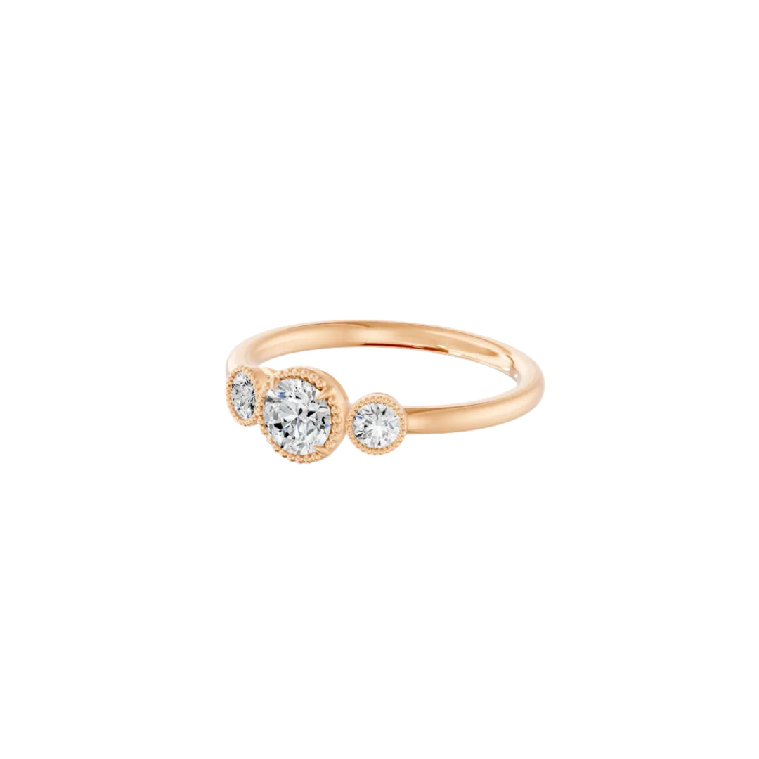 solitaire diamant 0,50 Carat épaulé vintage or rose Melina