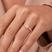 Solitaire diamant 0,50 Ct or rose Ely